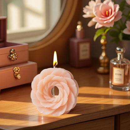 3D Ring Floral Pillar Silicone Candle Mold