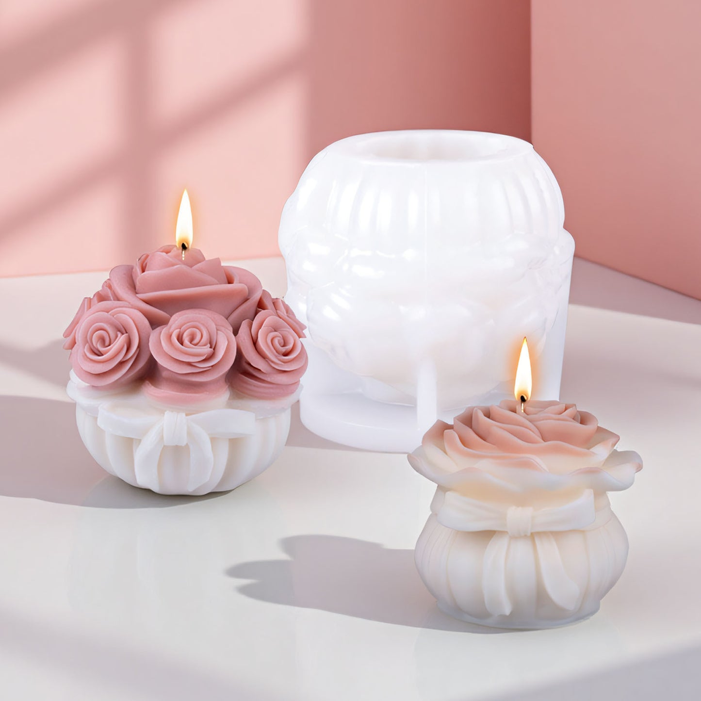 Romantic Rose Bouquet Silicone Candle Mold