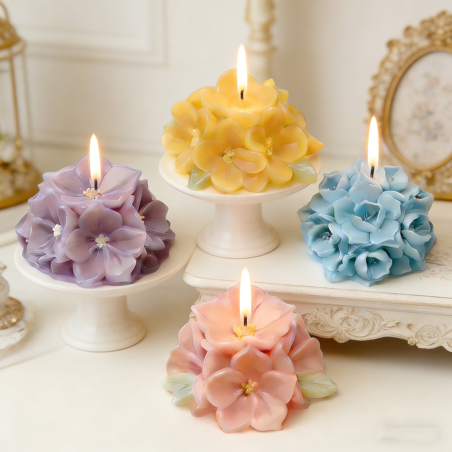 Flower Ball Scented Candle Silicone Mold