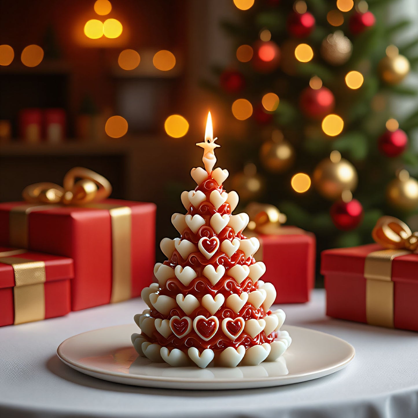 Christmas Heart Tree Scented Candle Silicone Mold