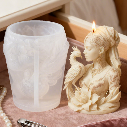 3D Goddess Statue Relief Silicone Candle Mold