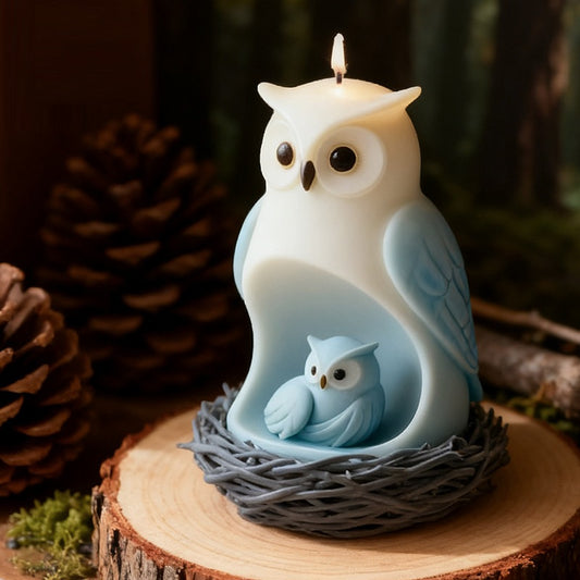 3D Mother and Baby Owl Silicone Candle Mold