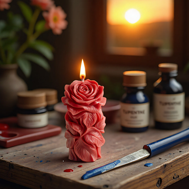 3D Flower Column Silicone Candle Mould