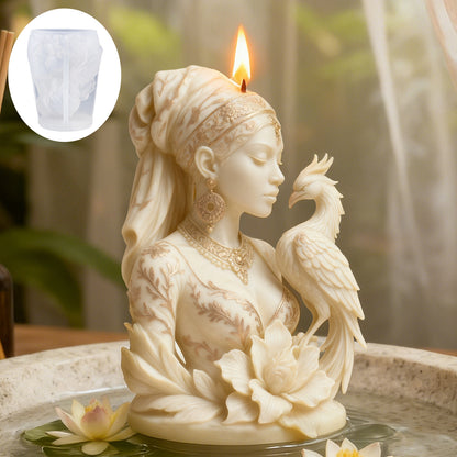 3D Goddess Statue Relief Silicone Candle Mold