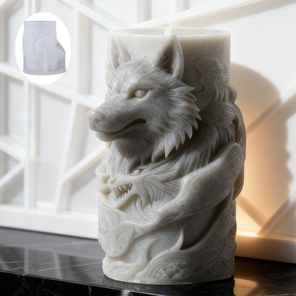 Embossed Wolf Scented Candle Silicone Mold
