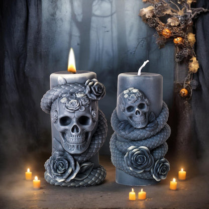 Cylindrical Snake Scented Candle Silicone Mold