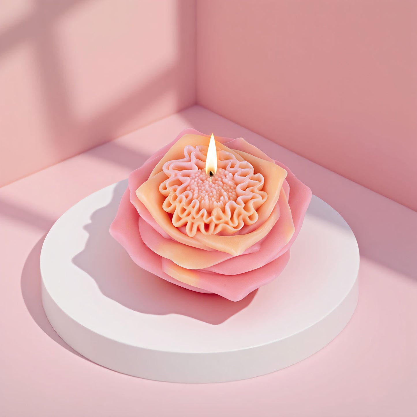 3D Realistic Rose Flower Candle Silicone Mold