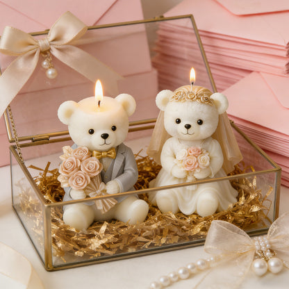 3D Wedding Couple Bears Aroma Silicone Mold