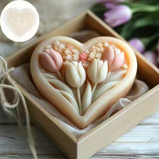 Heart Tulip Scented Candle Silicone Mold