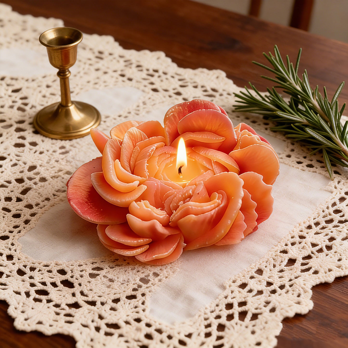 3D Ranunculus Flower Scented Candle Silicone Mold