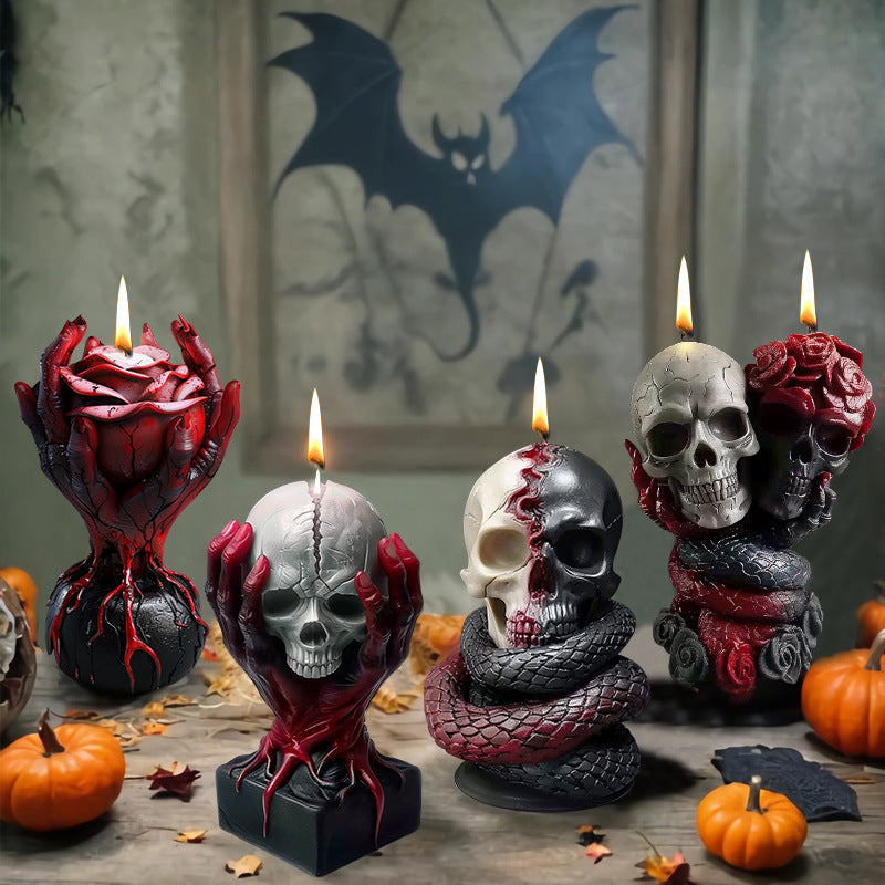Halloween Skull Scented Candle Mold