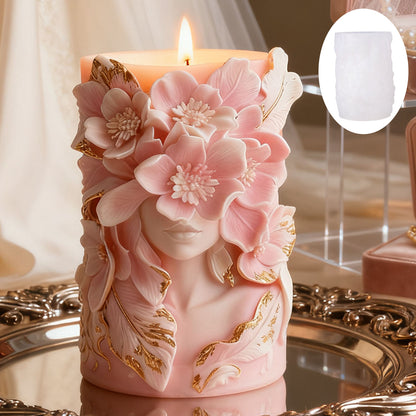 3D Floral Goddess Portrait Silicone Mold for Aroma Candles