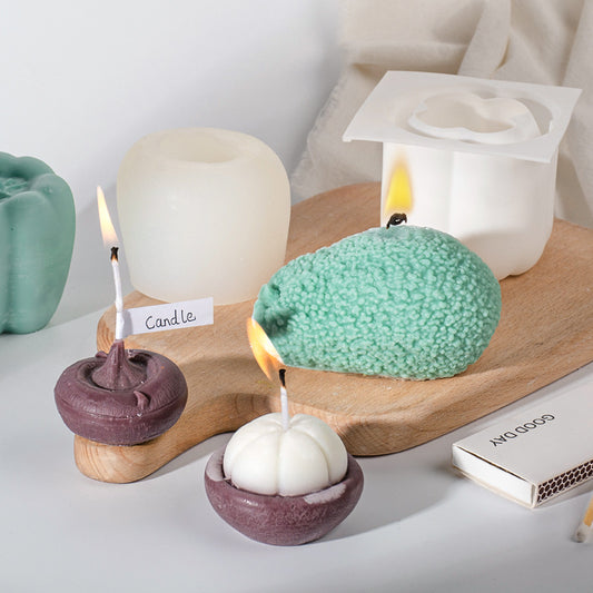 Realistic Fruit-Shaped Silicone Scented Candle Mold