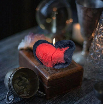 3D Heart with Snake Silicone Candle Mold