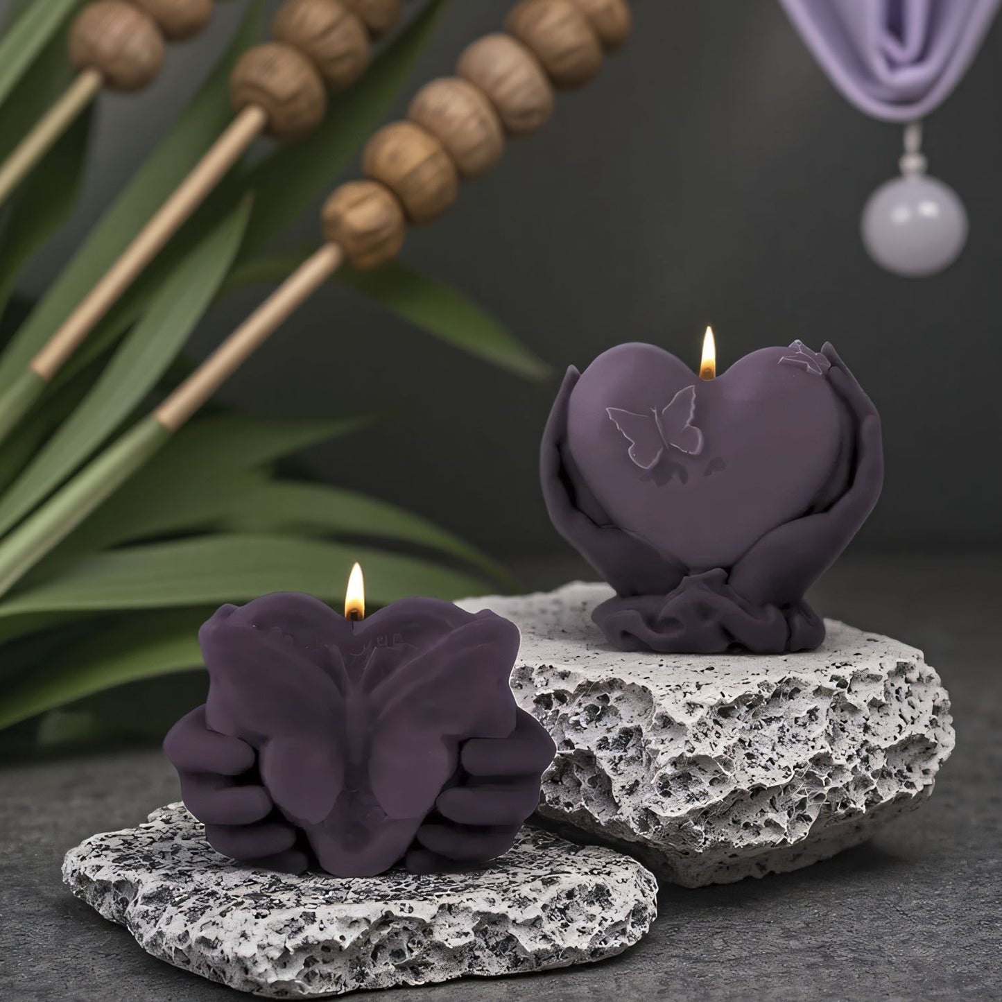 Gesture Heart-in-Hands Silicone Mold for Romantic Candle Making