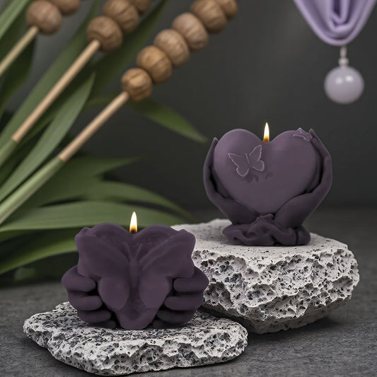Gesture Heart-in-Hands Silicone Mold for Romantic Candle Making