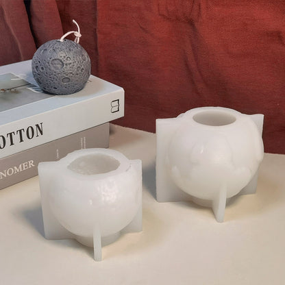 3D Moon & Earth Sphere Scented Candle Silicone Mold