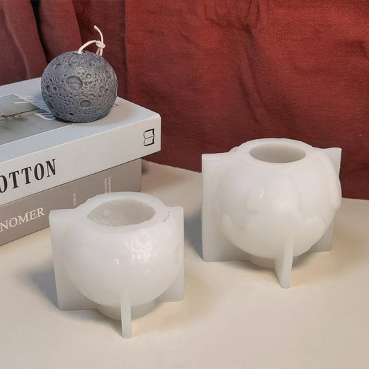 3D Moon & Earth Sphere Scented Candle Silicone Mold