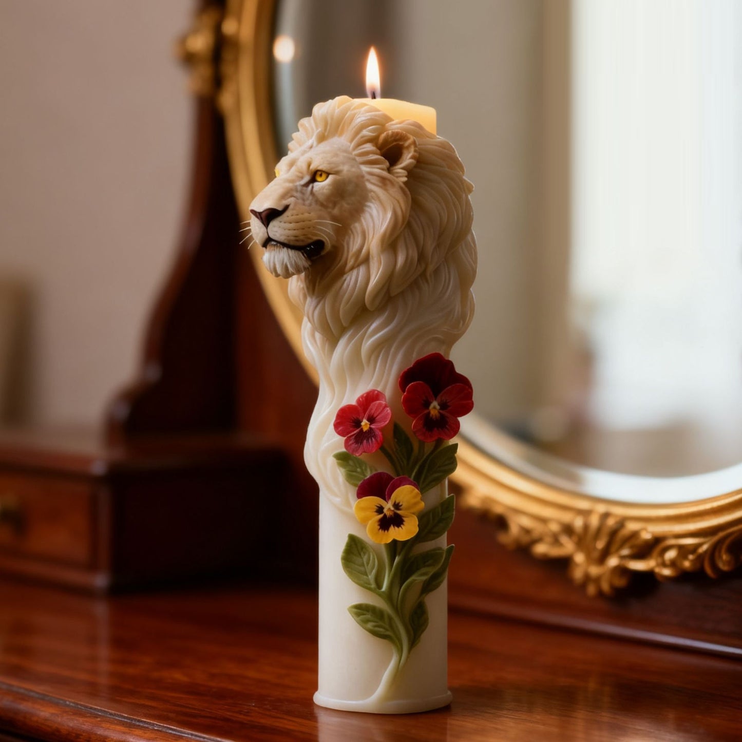 3D Lion Head Scented Candle Silicone Mold