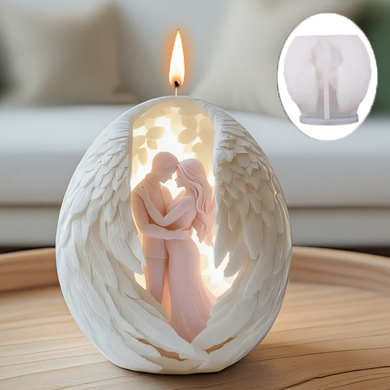 Romantic Lovers with Wings 3D Silicone Candle Mold