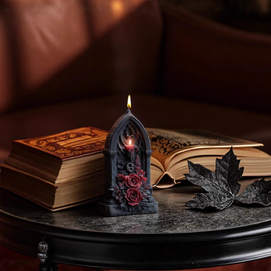 3D Rose Tombstone Silicone Scented Candle Mold