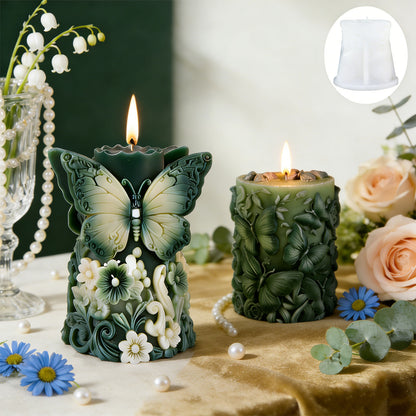 Butterfly Cylinder Scented Candle Silicone Mold