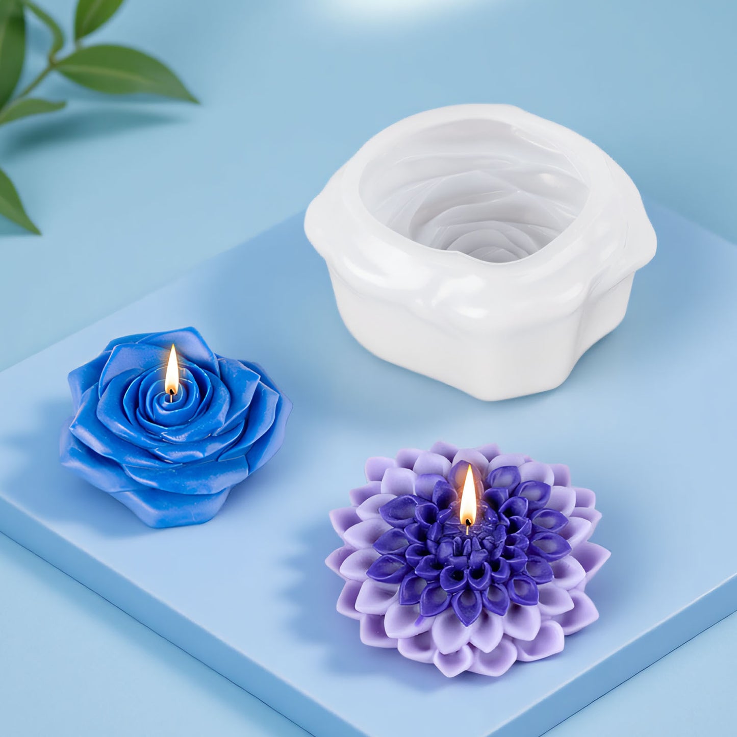 3D Realistic Rose Flower Candle Silicone Mold