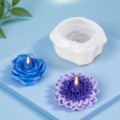 3D Realistic Rose Flower Candle Silicone Mold