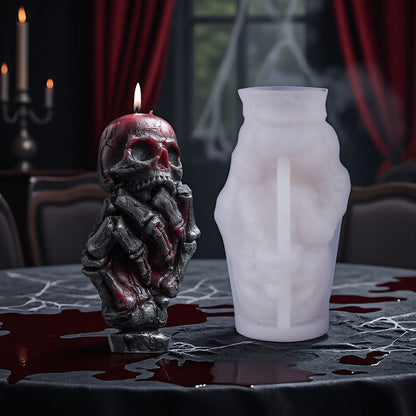 Halloween 3D Skull Hand Silicone Candle Mold