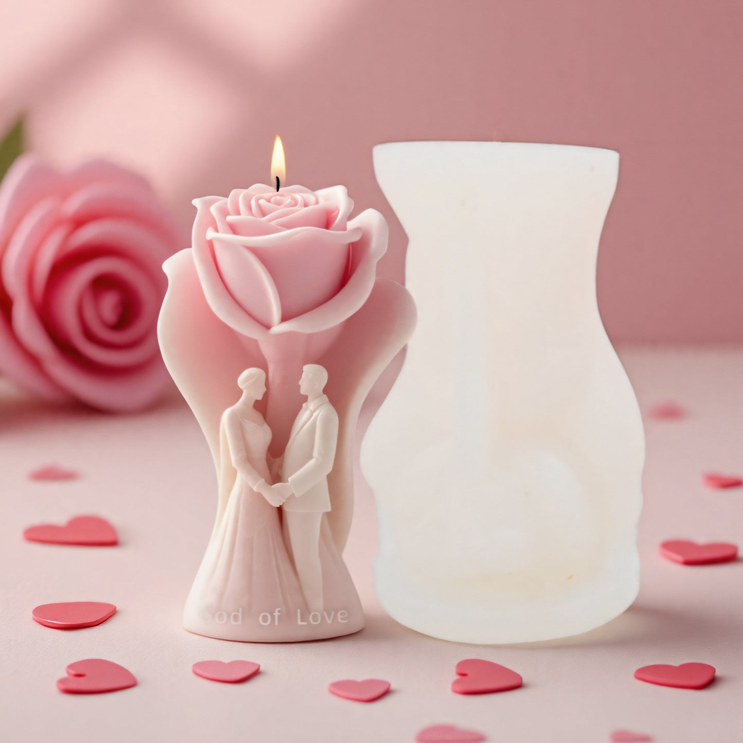 Eternal Rose Vow 3D Flower Silicone Candle Mold