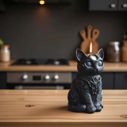 3D Halloween Black Cat Silicone Scented Candle Mold