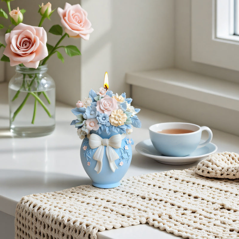 3D Flower Basket Silicone Scented Candle Mold