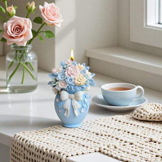 3D Flower Basket Silicone Scented Candle Mold