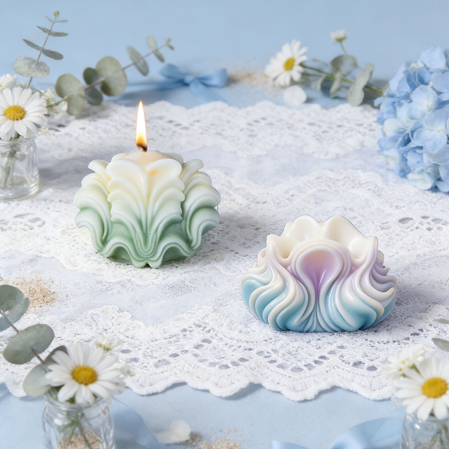 3D Realistic Seashell Candle Silicone Mold