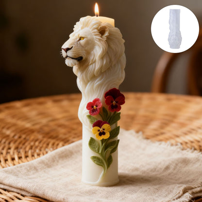 3D Lion Head Scented Candle Silicone Mold