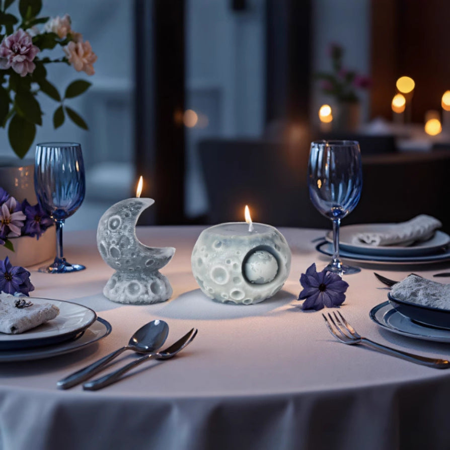 3D Lunar Moon Silicone Scented Candle Mold