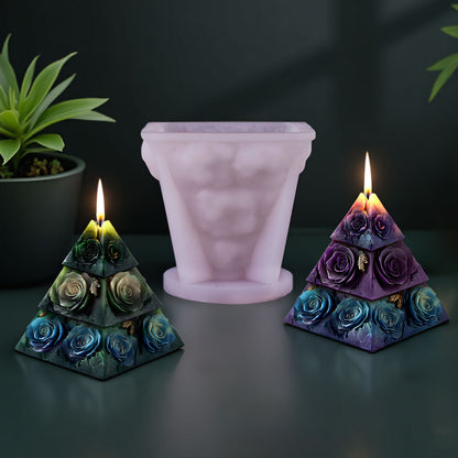Rose Pyramid Scented Candle Silicone Mold