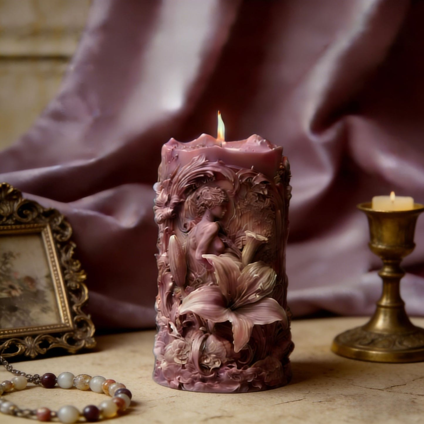 3D Floral Goddess Sculpture Silicone Candle Mold