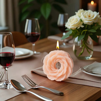 3D Ring Floral Pillar Silicone Candle Mold