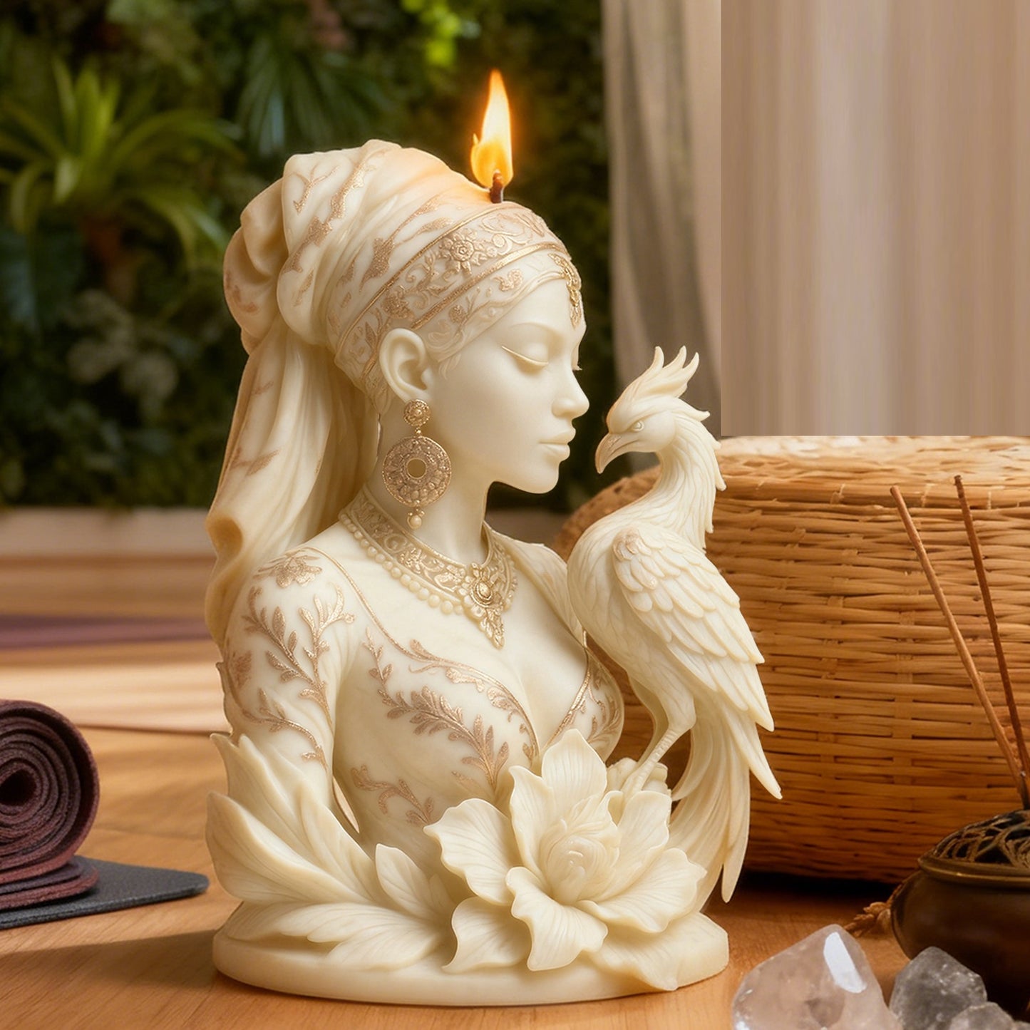 3D Goddess Statue Relief Silicone Candle Mold