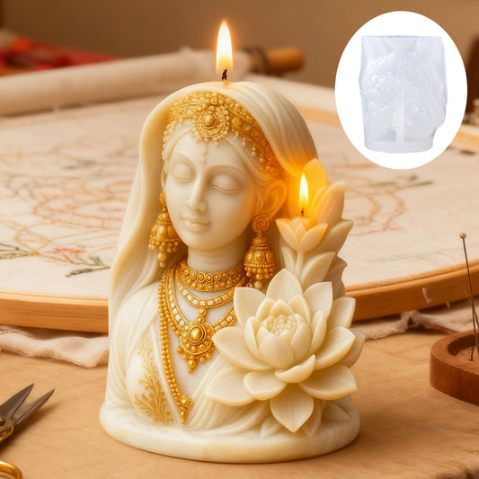 3D Lotus Goddess Silicone Scented Candle Mold