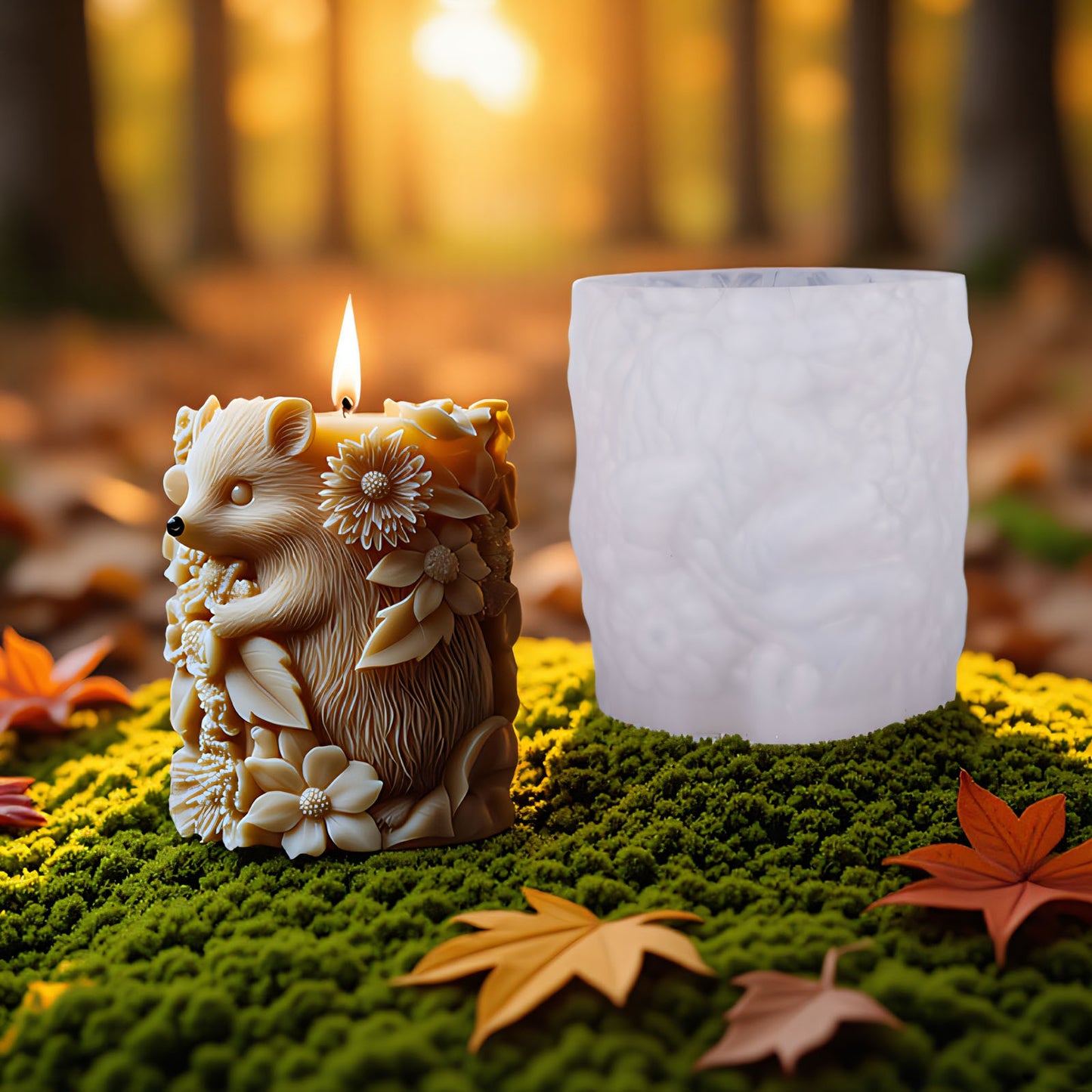 Cute Hedgehog Scented Candle Silicone Mold