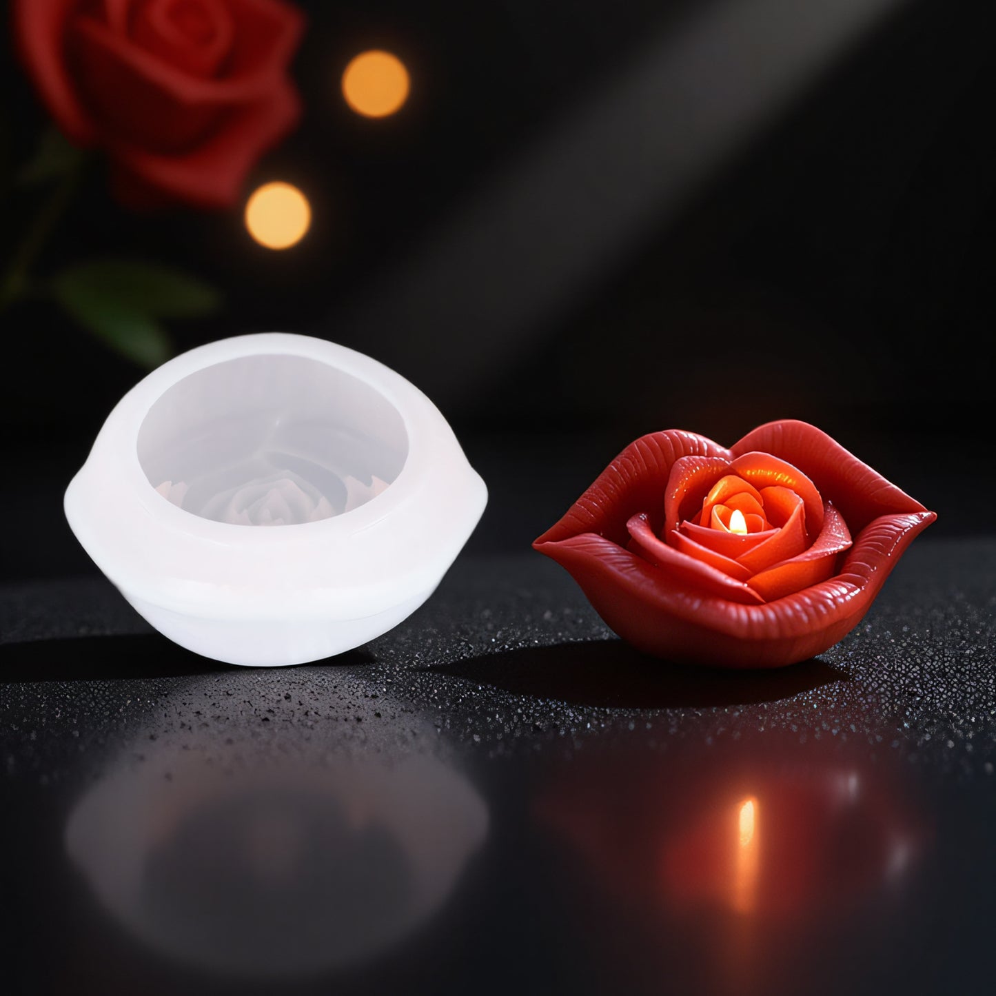 Rose Lips Scented Candle Silicone Mold