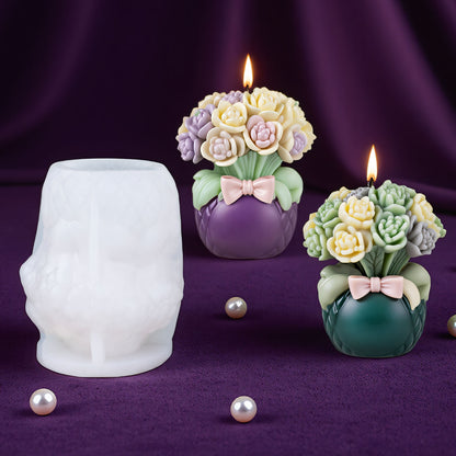 Dreamy Flower Basket Scented Candle Silicone Mold