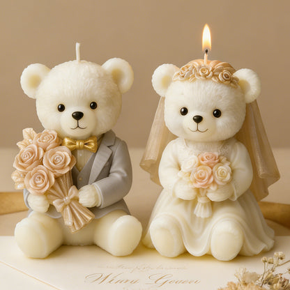 3D Wedding Couple Bears Aroma Silicone Mold