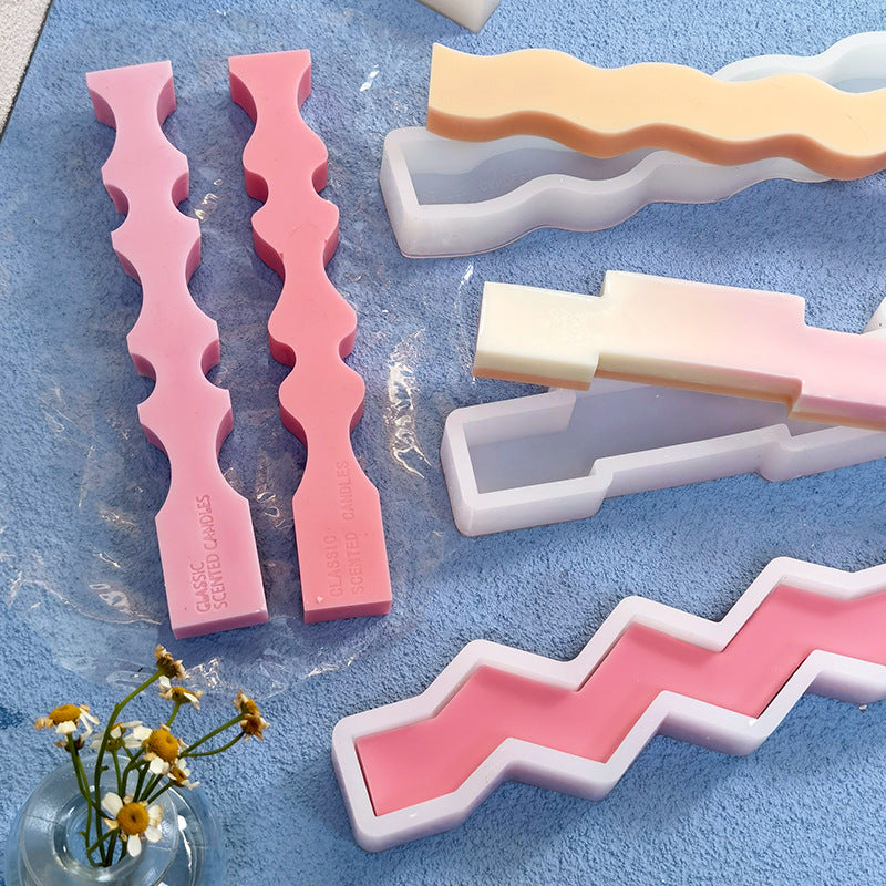 Irregular Long Strip Silicone Candle Mold