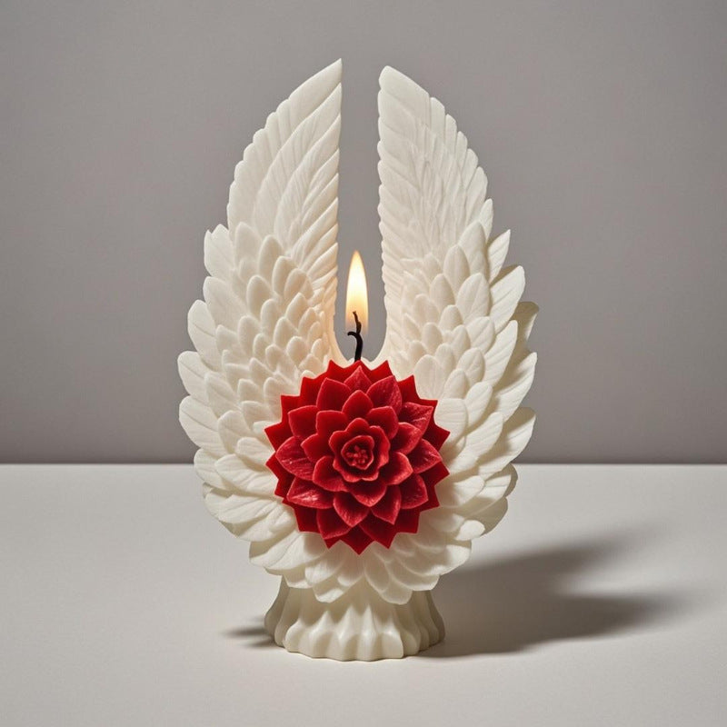 3D Angel Wings & Flower Silicone Candle Mold