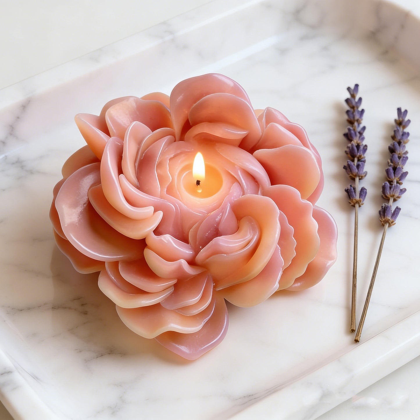 3D Ranunculus Flower Scented Candle Silicone Mold