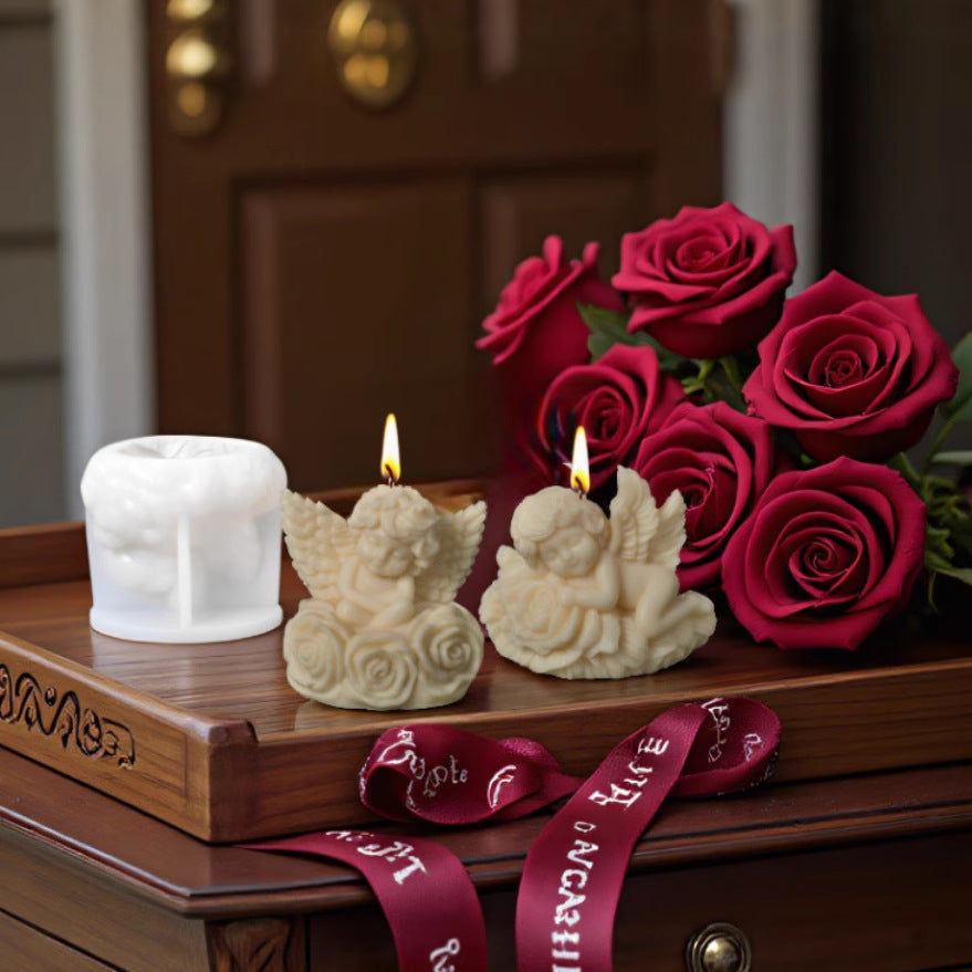 3D Rose Angel Silicone Scented Candle Mold