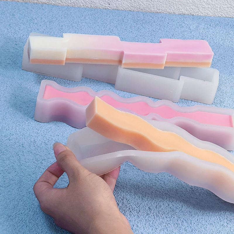 Irregular Long Strip Silicone Candle Mold